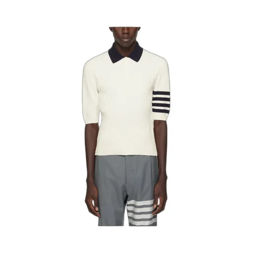 4-Bar Intarsia-Knit Polo Shirt