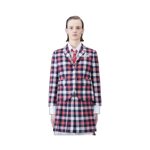 Tartan Buttoned Blazer