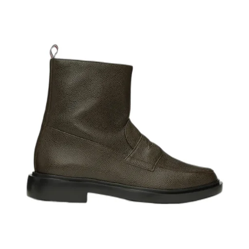 Penny-Loafer Leather Ankle Boots