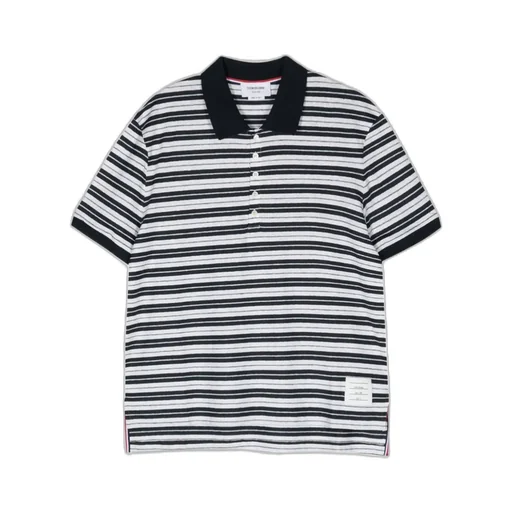 Striped Short-Sleeved Polo Shirt