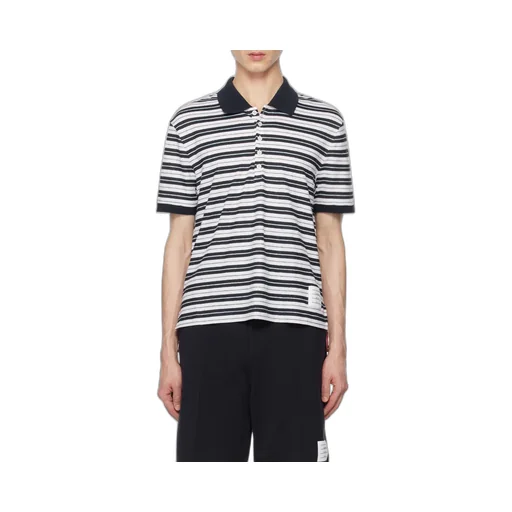 Striped Short-Sleeved Polo Shirt