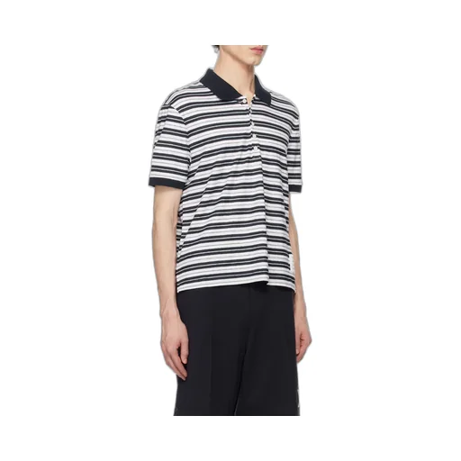 Striped Short-Sleeved Polo Shirt