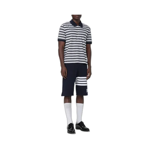 Striped Short-Sleeved Polo Shirt