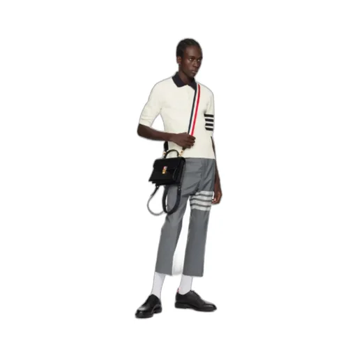4-Bar Intarsia-Knit Polo Shirt