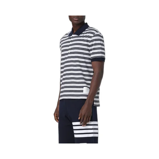 Striped Short-Sleeved Polo Shirt