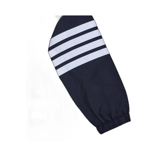 4-Bar Stripe Zipped Hooded Jacket