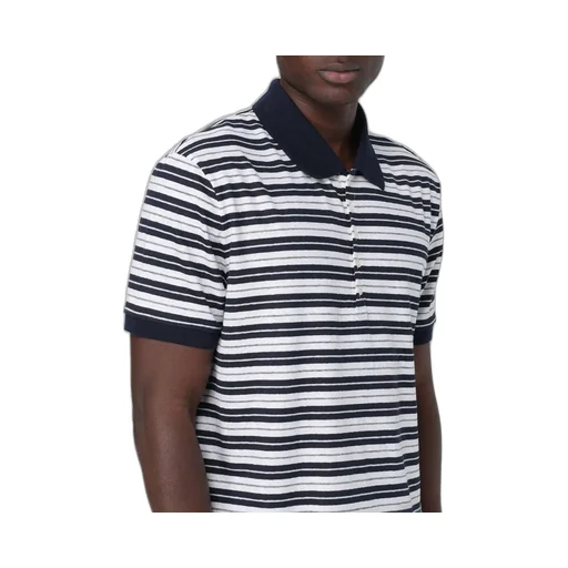 Striped Short-Sleeved Polo Shirt