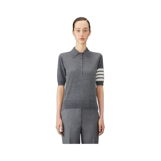 4-Bar Button Detailed Short-Sleeved Polo Shirt