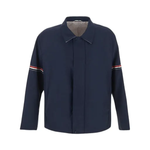 Signature-Stripe Detailed Long-Sleeved Shirt Jacket