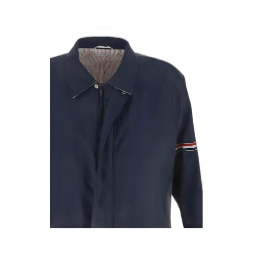 Signature-Stripe Detailed Long-Sleeved Shirt Jacket