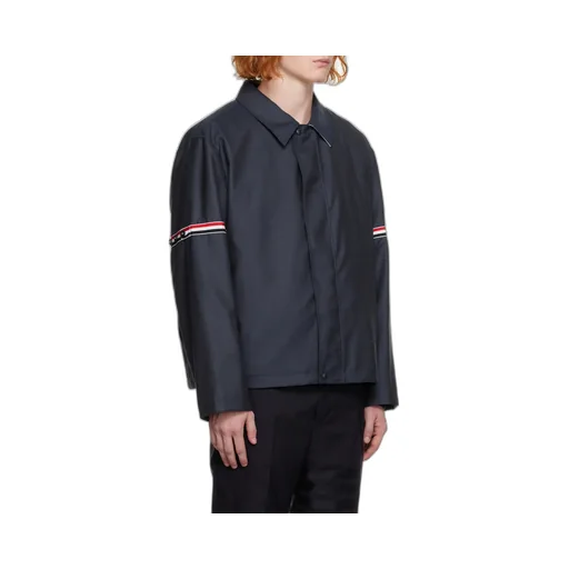 Signature-Stripe Detailed Long-Sleeved Shirt Jacket