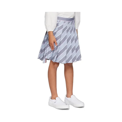 Stripe-Print Pleated Skirt