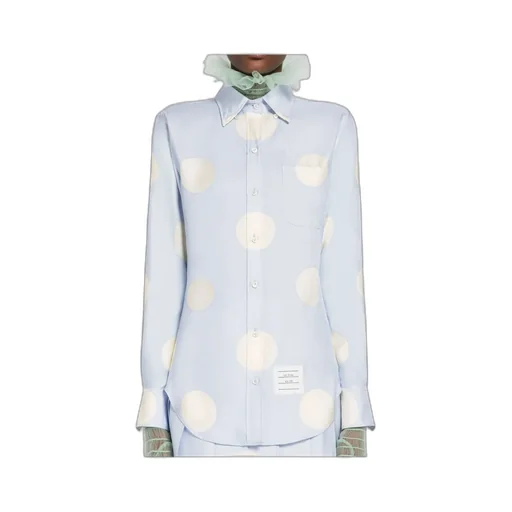 Polka-Dot Long-Sleeved Buttoned Shirt