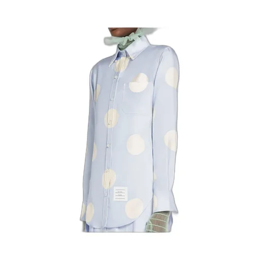 Polka-Dot Long-Sleeved Buttoned Shirt