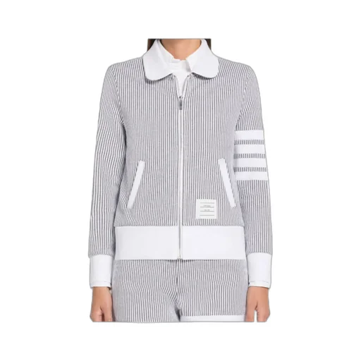 Zip-Fastening Seersucker Jacket