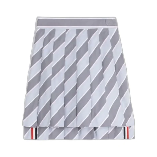 Stripe-Print Pleated Skirt