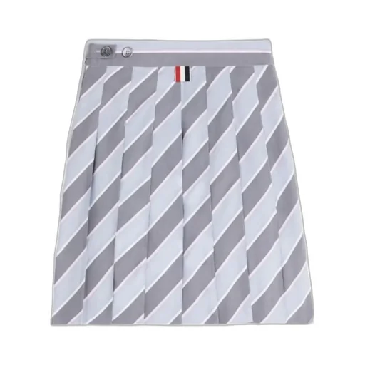Stripe-Print Pleated Skirt