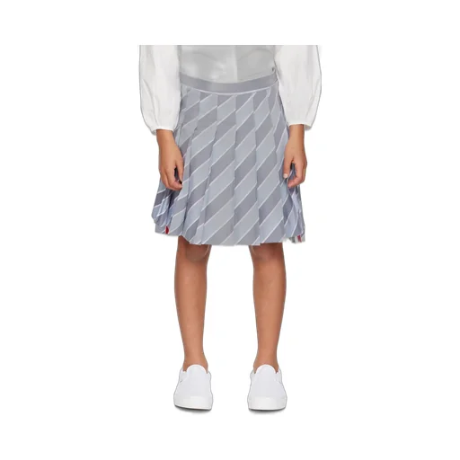 Stripe-Print Pleated Skirt