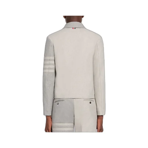 4-Bar Stripe Detailed Zipped Jacket
