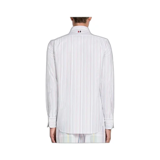 University-Striped Long-Sleeved Buttoned Shirt