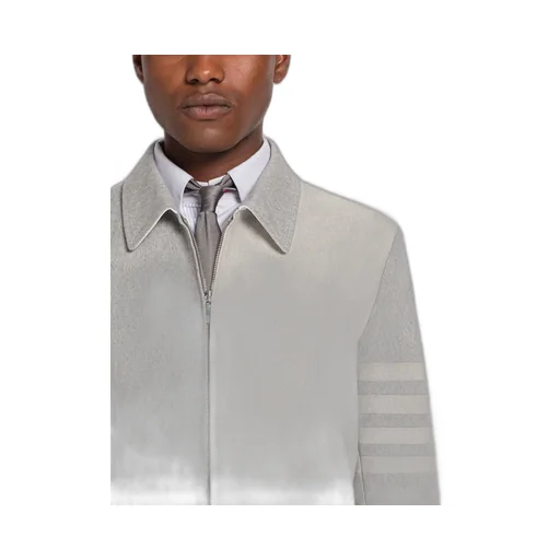 4-Bar Stripe Detailed Zipped Jacket
