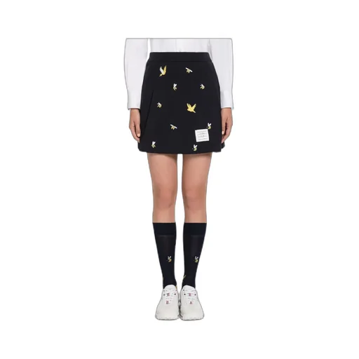 Embroidered A-Line Mini Skirt