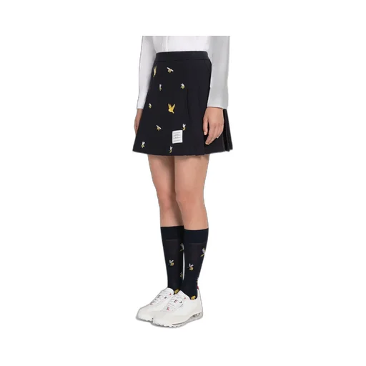 Embroidered A-Line Mini Skirt