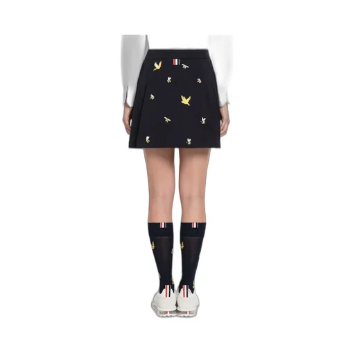 Embroidered A-Line Mini Skirt