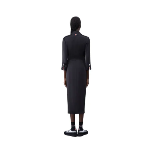 Belted-Waist Satin Shirtdress