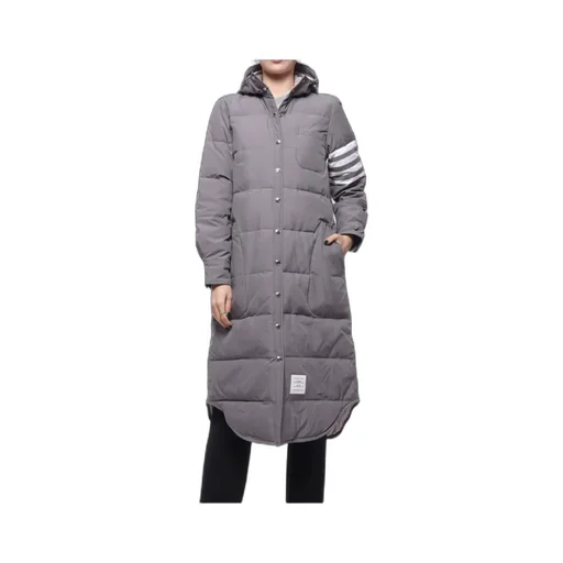 4 Bar Striped Padded Long Coat