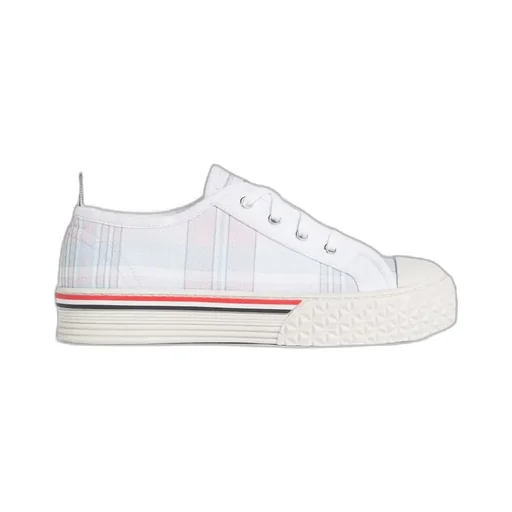Collegiate Madras-Print Low-Top Sneakers