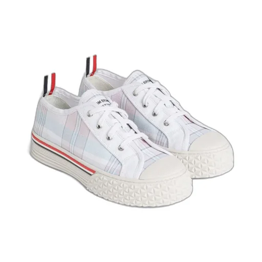 Collegiate Madras-Print Low-Top Sneakers