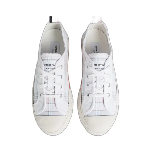 Collegiate Madras-Print Low-Top Sneakers