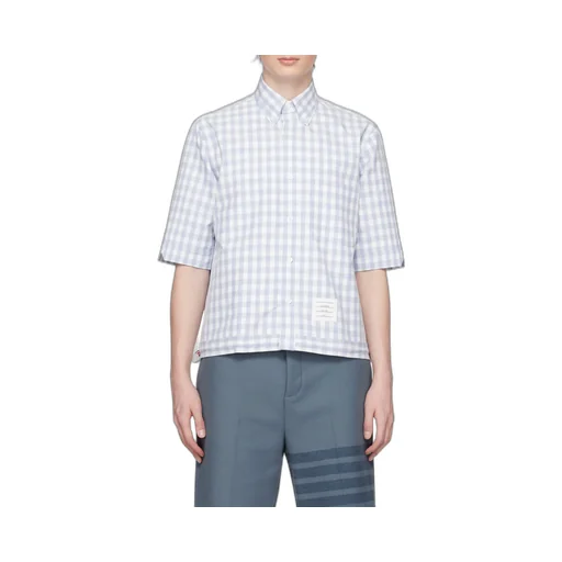 Gingham Poplin Short-Sleeve Shirt