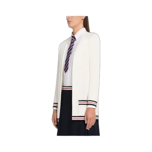 Rwb Striped Ribbed Long-Sleeve Cardigan