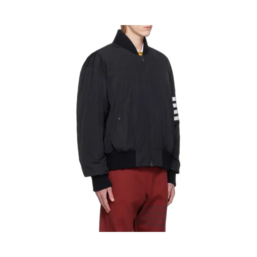 4-Bar Stripe Zipped Bomber Jacket