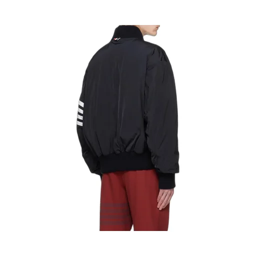 4-Bar Stripe Zipped Bomber Jacket