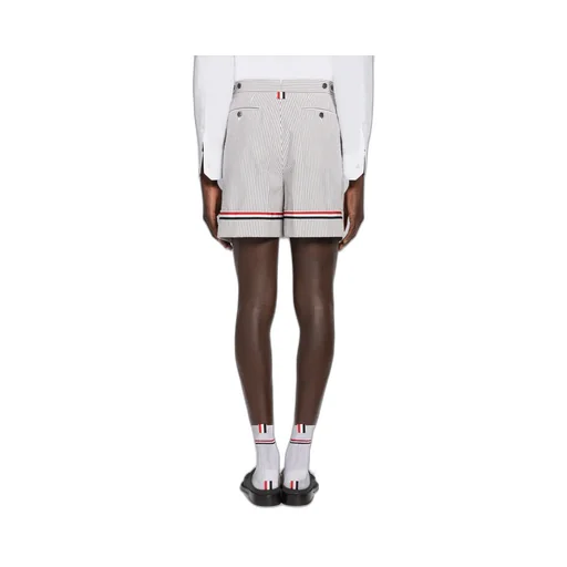 Striped Seersucker Cuff Shorts