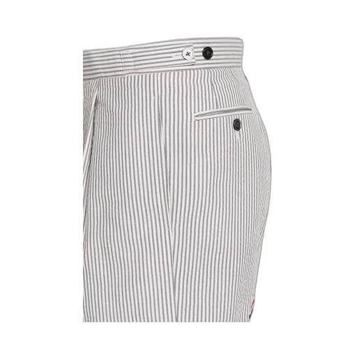 Striped Seersucker Cuff Shorts