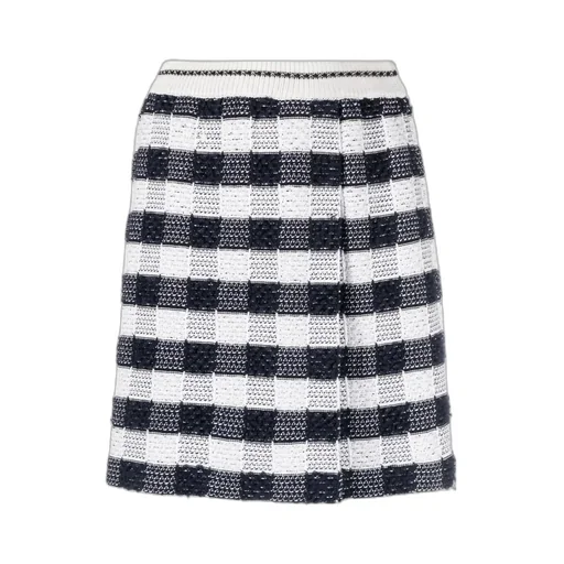 Gingham-Check Jacquard Miniskirt