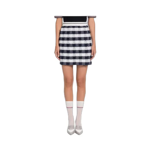 Gingham-Check Jacquard Miniskirt