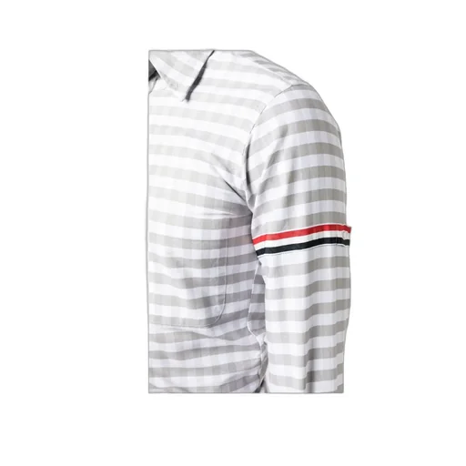 Rwb-Striped Gingham Buttoned Shirt