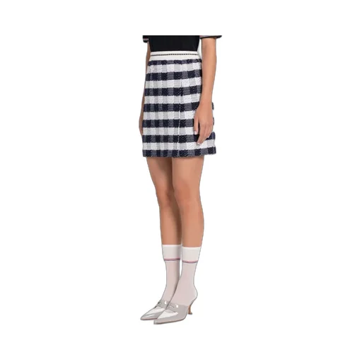 Gingham-Check Jacquard Miniskirt