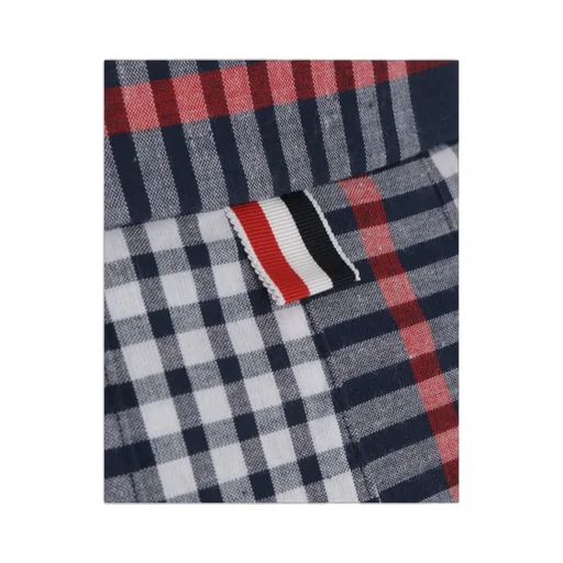 Checked Pleated Asymmetrical Skirt