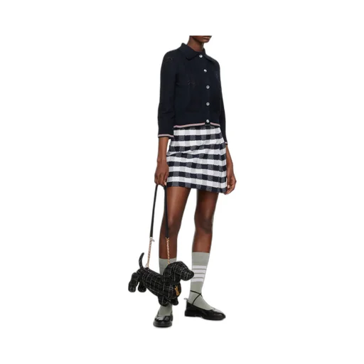 Gingham-Check Jacquard Miniskirt