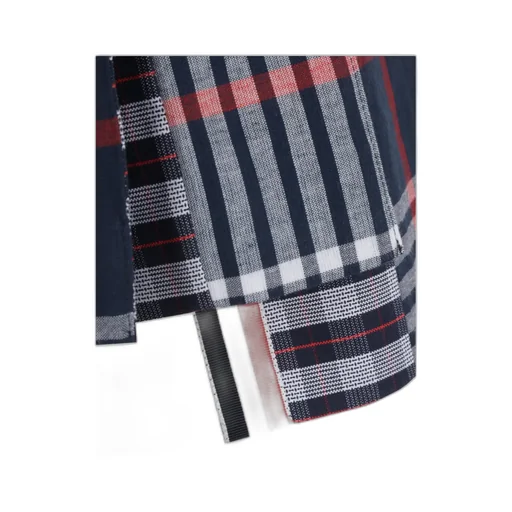 Checked Pleated Asymmetrical Skirt