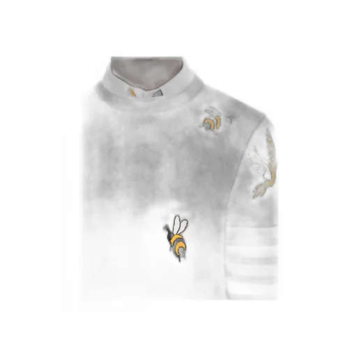 Bird And Bee Intarsia 4-Bar Stripe Sweater