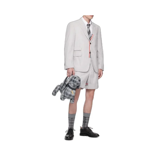 Striped Seersucker Cuff Shorts