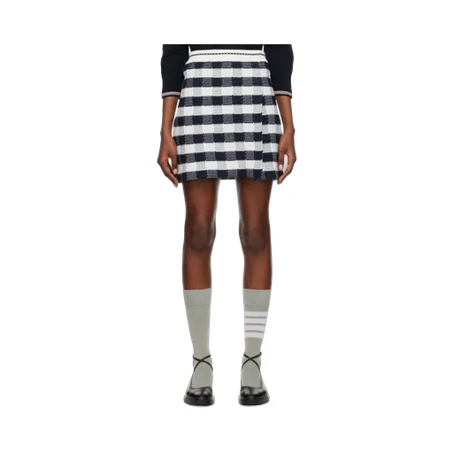 Gingham-Check Jacquard Miniskirt