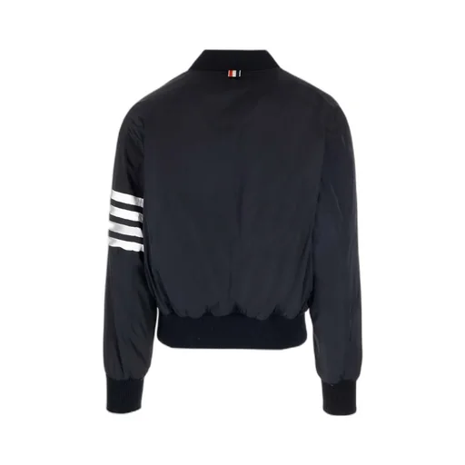 4-Bar Stripe Zipped Bomber Jacket